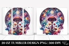 Vibrant Magical Mushroom Clipart, Transparent 20 Oz Tumbler Product Image 1