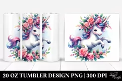 Vibrant Cute Unicorn 20 oz Tumbler Product Image 1