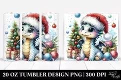 Cute Baby Dragon with Christmas Decor, Transparent 20 Oz Product Image 1
