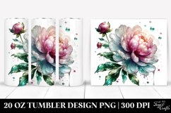 20 Oz Tumbler Sublimation | Shiny Delphinium Watercolor Product Image 1