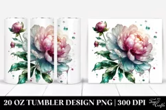 20 Oz Tumbler Sublimation | Shiny Delphinium Watercolor Product Image 1