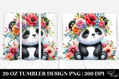 Colorful Panda with Flower Crown 20 Oz Tumbler Product Image 1