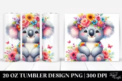 Colorful Koala with Flower Crown 20 Oz Tumbler Product Image 1