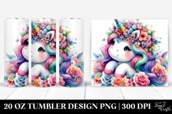 Vibrant Cute Unicorn 20 oz Tumbler Product Image 1
