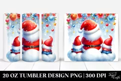 Whimsical Santa with Gnomes Digital Painting | 20 oz Tumbler Product Image 1