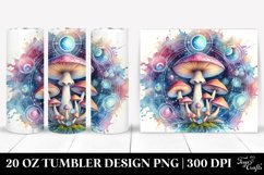 Vibrant Magical Mushroom Clipart, Transparent 20 Oz Tumbler Product Image 1