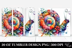 Abstract Vibrant Snail, Flower Design. 20 oz Tumbler Product Image 1