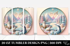 Colorful 3D Otter Clipart, Transparent 20 Oz Tumbler Product Image 1