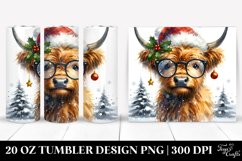 Cute Highland Cow Clipart, Transparent 20 Oz Tumbler Product Image 1