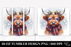 Cute Highland Cow Clipart, Transparent 20 Oz Tumbler Product Image 1