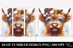 Cute Highland Cow Clipart, Transparent 20 Oz Tumbler Product Image 1