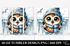 Excited Baby Owl Coming from Icy Wall Product Image 1