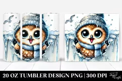 Excited Baby Owl Coming from Icy Wall Product Image 1