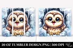 Excited Baby Owl Coming from Icy Wall Product Image 1