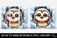 Excited Baby Owl Coming from Icy Wall Product Image 1