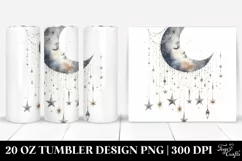 Half Moon Stars Watercolor Whimsical | 20 oz Tumbler Product Image 1