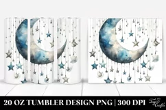 Half Moon Stars Watercolor Whimsical | 20 oz Tumbler Product Image 1