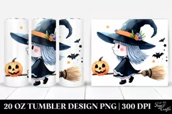Funny Witch Halloween Clipart 20 Oz Tumbler Product Image 1
