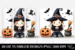 Funny Witch Halloween Clipart 20 Oz Tumbler Product Image 1