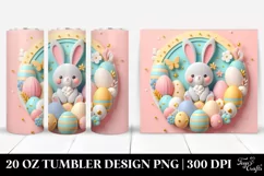 Cute Bunny Clipart, Transparent 20 Oz Tumbler Product Image 1