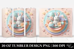 Cute Bunny Scene Clipart, Transparent 20 Oz Tumbler Product Image 1