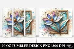 Wooden Stained Snowdrop Clipart, Transparent 20 Oz Tumbler Product Image 1