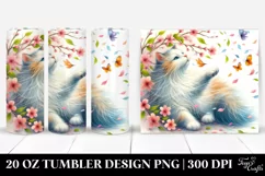 Pastel Cat Tumbler with Spring Petals | 20 oz Tumbler Product Image 1