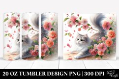 Pastel Cat Tumbler with Spring Petals | 20 oz Tumbler Product Image 1