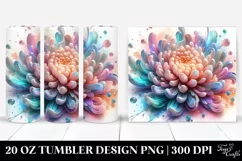 Abstract Pastel Chrysanthemum Art 20 Oz Tumbler Product Image 1