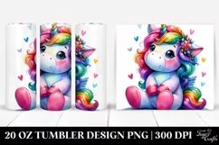 Vibrant Cute Unicorn 20 oz Tumbler Product Image 1