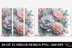 Abstract Peony, Transparent 20 Oz Tumbler Product Image 1