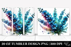 20 Oz Tumbler Sublimation | Delphinium Watercolor Splash Product Image 1