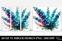 20 Oz Tumbler Sublimation | Delphinium Watercolor Splash Product Image 1