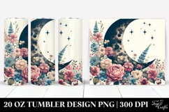 Retro Flowers Half Moon | 20 oz Tumbler Product Image 1