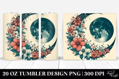 Retro Flowers Half Moon | 20 oz Tumbler Product Image 1