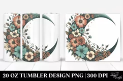 Half Moon with Flowers 20 Oz Tumbler Product Image 1