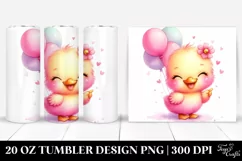 20 Oz Tumbler Sublimation | Smiling Cute Baby Duck | Product Image 1