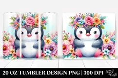 cute Penguin Flower Adorn | 20 oz Tumbler Product Image 1