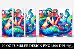 Vibrant Funny Mermaid Drawing | 20 oz Tumbler Product Image 1
