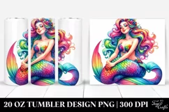 Vibrant Funny Mermaid Drawing | 20 oz Tumbler Product Image 1