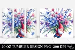 Cute Floating Gnome with Lobelia | 20 Oz Tumbler Product Image 1