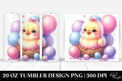 20 Oz Tumbler Sublimation | Smiling Cute Baby Chicken | Product Image 1