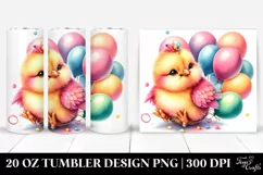 20 Oz Tumbler Sublimation | Smiling Cute Baby Chicken | Product Image 1