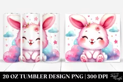 20 Oz Tumbler Sublimation | Smiling Cute Baby Bunny | Product Image 1