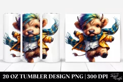 Dancing Highlandcow Watercolor PNG Product Image 1