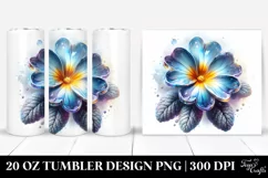 20 Oz Tumbler Sublimation | Glossy Primrose Watercolor Product Image 1