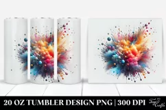 Colorful Watercolor Particles | 20 Oz Tumbler Product Image 1