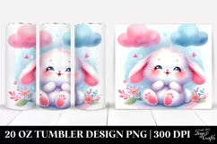 20 Oz Tumbler Sublimation | Smiling Cute Baby Bunny | Product Image 1