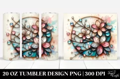 Wooden Cherry Blossom Clipart, Transparent 20 Oz Tumbler Product Image 1