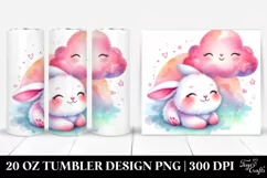 20 Oz Tumbler Sublimation | Smiling Cute Baby Bunny | Product Image 1